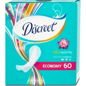Discreet Ежедневни дамски превръзки с аромат на водна лилия, 60 бр (2093357)
