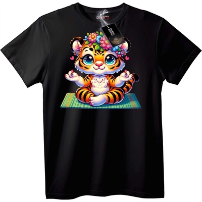 NOONEBRAND Тениска с Йога Тигър - S, Black