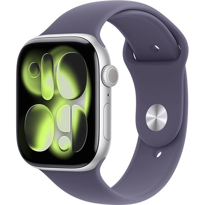 Apple Watch Series 11 Cellular 42 mm Strieborný hliník s hmlovo fialovým športovým remienkom M/L MF8J4WF/A