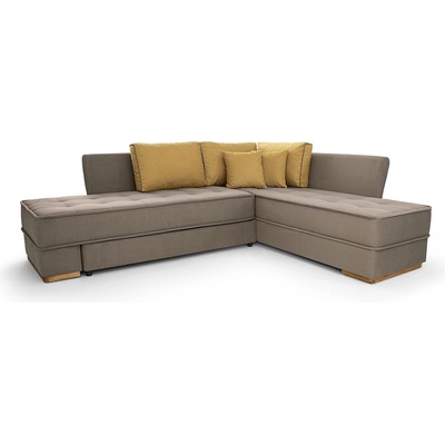 Мебели КАМБО Ъглов диван Емоция светлокафяво Makalu 3 Makalu 5