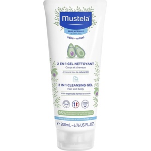 Mustela Измиващ гел-шампоан 2 в 1 Mustela - За коса и тяло, 200 ml - baby