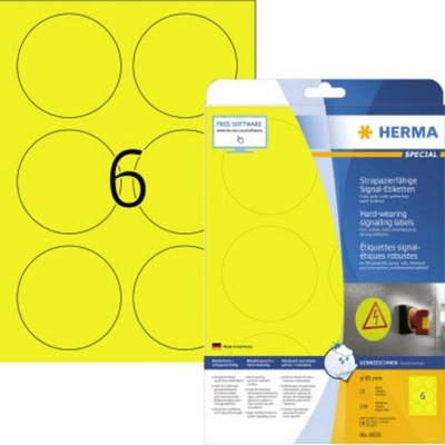Herma 8035 Fóliové etikety 85 x 85 mm poylesterová fólie žlutá 150 ks