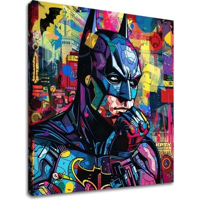 Obraz Batman: Grafická ikona | Talianske plátno - 100x100 cm