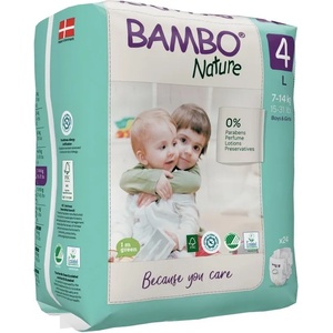 Bambo Nature Еко пелени за еднократна употреба Bambo Nature - Размер 4, L, 7-14 kg, 24 броя, хартиена опаковка (1000021514) - ozone