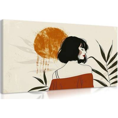 Obraz japandi žena v náručí přírody - 90x60