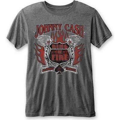 Johnny Cash Ring of Fire Burnout Charcoal Grey L Риза (JCBO01MC03)