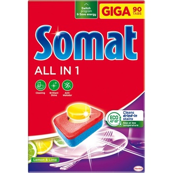 Somat All in 1 Lemon & Lime tablety do myčky 90 ks