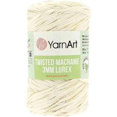 YarnArt Twisted Macrame Lurex 752 zlato krémová