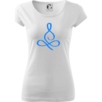 Yoga lotus modrý Moňas triko Bílá