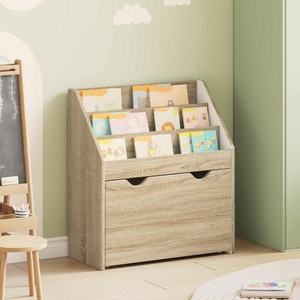 vidaXL Детска рафт за книги с чекмедже Сонома дъб 60 x 29, 5 x 69 см (892391)