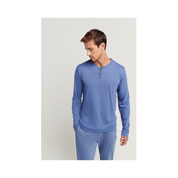 Jockey 500730H pánské pyžamové triko dl.rukáv modré