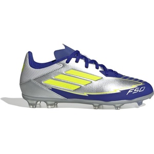 Adidas Детски футболни бутонки adidas F50 League Childrens Firm Ground Football Boots - Silver/Blue