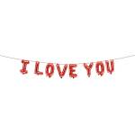 Party Deco Фолиев Надпис ''I Love You'', Червен, 260х40см (FB184M-007)