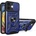 HQWear Калъф Hybrid Armor Camshield iPhone 16 с капак за камера и стойка - син (Hybrid Armor Camshield iPhone 16 blue)
