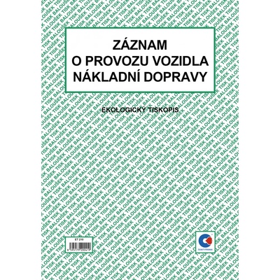 Baloušek Tisk ET210 Záznam o provozu vozidla nákladní dopravy stazka – Zboží Dáma