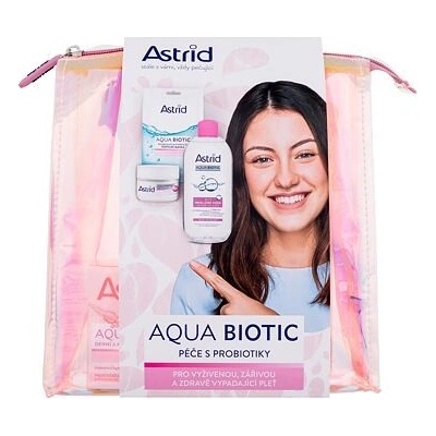 Astrid Aqua Biotic : denní a noční pleťový krém Aqua Biotic Day And Night Cream 50 ml + micelární voda Aqua Biotic 3in1 Micellar Water 400 ml + textilní pleťová maska Aqua Biotic Anti-Fatigue and Quen