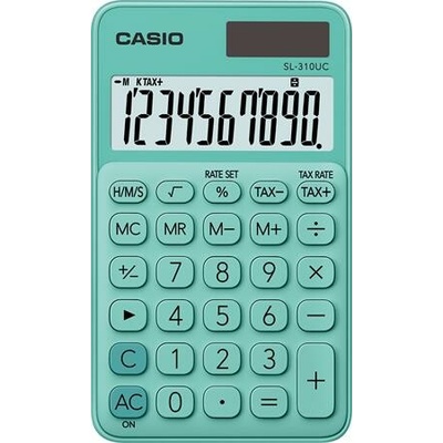 CASIO SL 310 zelená vrecková kalkulačka 10-miestny displej
