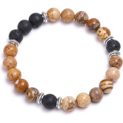 Naky korálkový Jaspis & Láva N3618