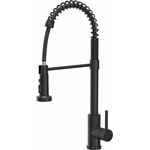 Quadron Кухненски смесител Quadron Pop Alice с разтегателен душ, въглеродно черно покритие (52138BLM)