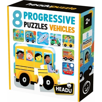 Headu Прогресивен пъзел Headu - Превозни средства, 8 броя (HMU59056)