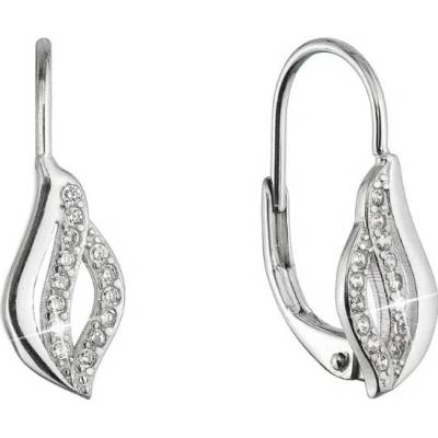 Evolution Group Slušivé strieborné náušnice Vlnky so zirkónmi 11542.1