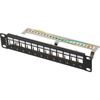 Lanberg patch panel blank 12 port 1U 10" ftp for keystone modules black v2 (PPKS-9212-B)