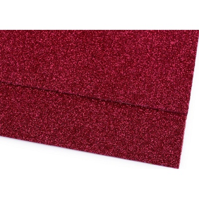 Pěnová guma Moosgummi s glitry 20x30 cm, střední, 20 růžová malinová