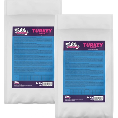 Tobby Natural Dog Junior Turkey 2 x 14 kg