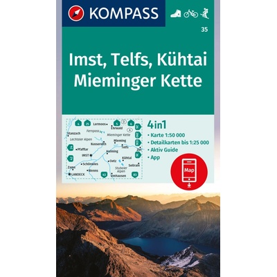35 Imst, Telfs, Kühtai, Mieminger Kette 1: 50 000 KOMPASS