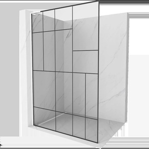 Mexen Kioto L душ стена Walk-in 70 x 200 см, черен модел, бял - 800-070-103-20-78 (800-070-103-20-78)
