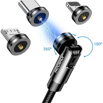 Joyroom S-1224X2 3in1 magnetic USB - Lightning / USB Type C / micro USB charging, 2,4A, 1,2m, černý