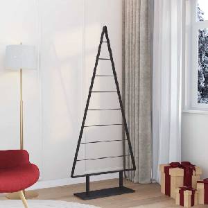 vidaXL Метално коледно дърво Черно 180 cm Стомана (42019173)