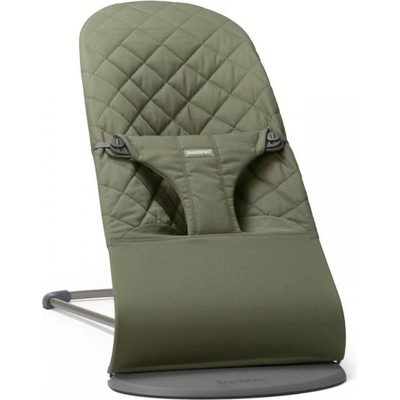 Babybjörn Babybjorn ležadlo Bliss Dark green Woven, tm. šedá konštrukcia
