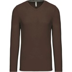 Kariban v-neck k358 / Мъжка тениска с дълъг ръкав - шоколад xxl (20k35814005)
