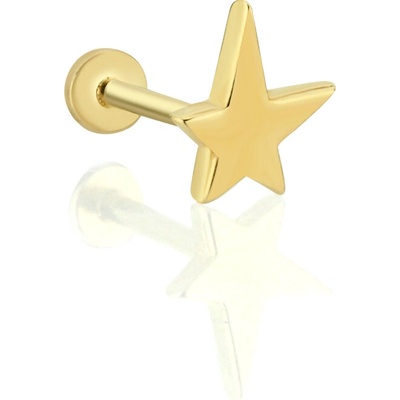 Lillian Vassago Zlatý piercing labreta s motívom hviezdy LLV92-GPI053LB