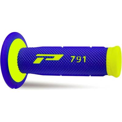 PROGRIP gripy PG791 OFF ROAD (22+25mm, délka 115mm) barva žlutá fluorescenční / modrá (dvousložkové) (791-252) (PG791YLF/BL)