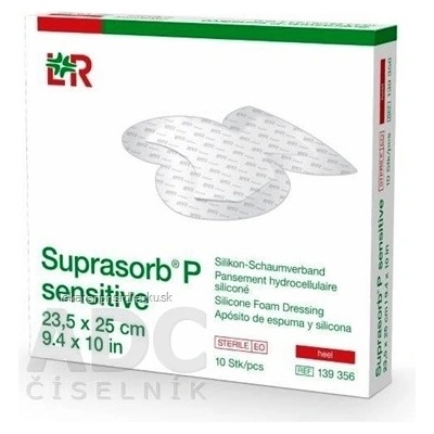 Suprasorb P Sensitive silikónový penový obväz Heel 23,5 x 25 cm 10 ks