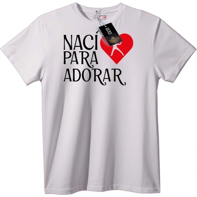 NOONEBRAND Тениска Роден да обожава сърцето - 2XL, White