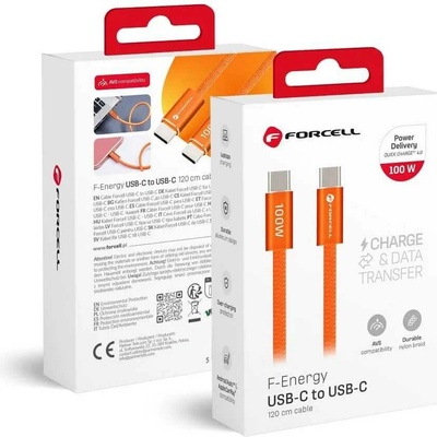 F-Energy CCFN23 USB C na USB QC4.0 PD 5A 100W 1,2m oranžový