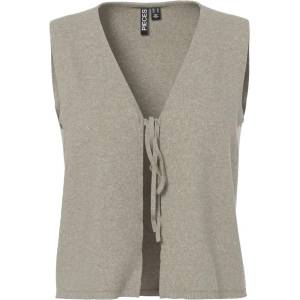 PIECES Потник Pieces Bree Tie Knit vest - Beige (Crockery / Melange)