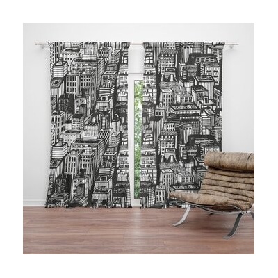 Sablio Závěsy Kreslené mrakodrapy: 2 ks - 140x250 cm - Sablio