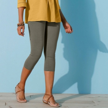 3/4 legíny súprava 3 ks khaki+čierna+biela