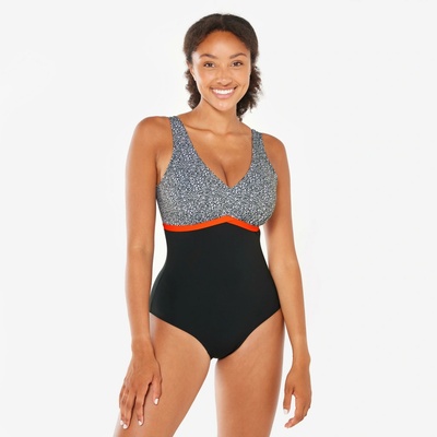 Decathlon dámske jednodielne plavky Rosy na aquafitness čierne