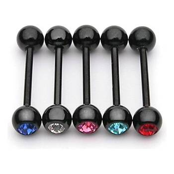 Šperky4U piercing do jazyka černý PJ01136-B