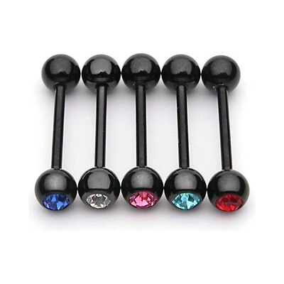Šperky4U piercing do jazyka černý PJ01136-B