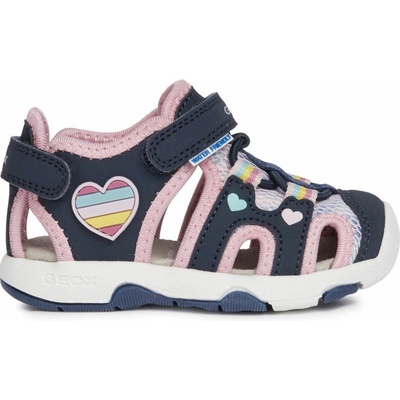 Geox detské sandále B SANDAL MULTY GIRL tmavo modrá biela ružová žltá