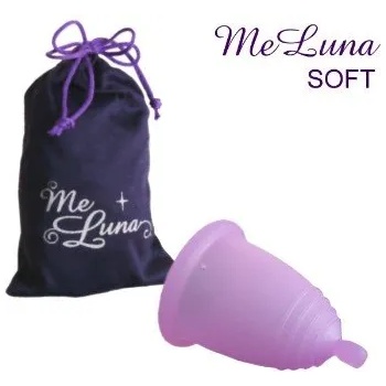 Image 1 of Me Luna Менструална чашка Me Luna размер M плюс 10 таблетки за стерилизация Софт (Soft) Топче Розов