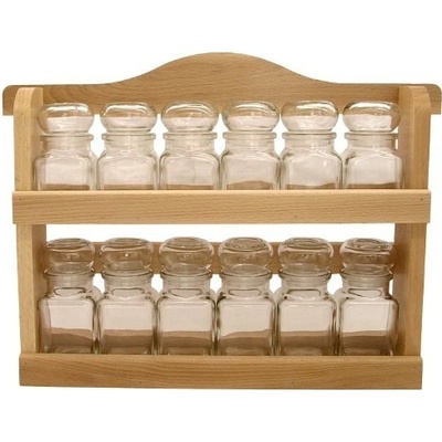 DIPRO Proseč Dřevěná polička s kořenkami 12 ks – Zboží Dáma