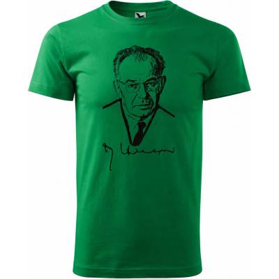 Maverprint tričko Gustav Husák retro dizajn Zelená