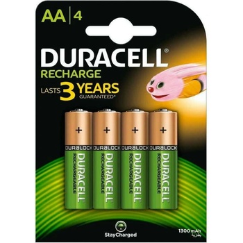 Duracell Акумулаторна батерия Duracell, AA, 1.2V, 1300mAh, Ni-MH, 4бр